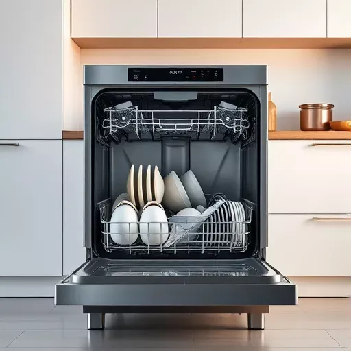 Stylish modern dishwasher interior design.